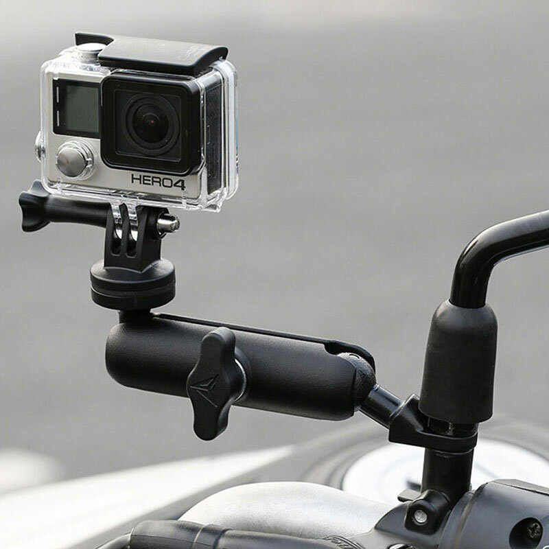 Motorcycle Bike Camera Holder Handlebar Mirror Mount Bracket 1/4 Metal Stand For GoPro Hero8/7/6/5/4/3+ Action Cameras Accessory