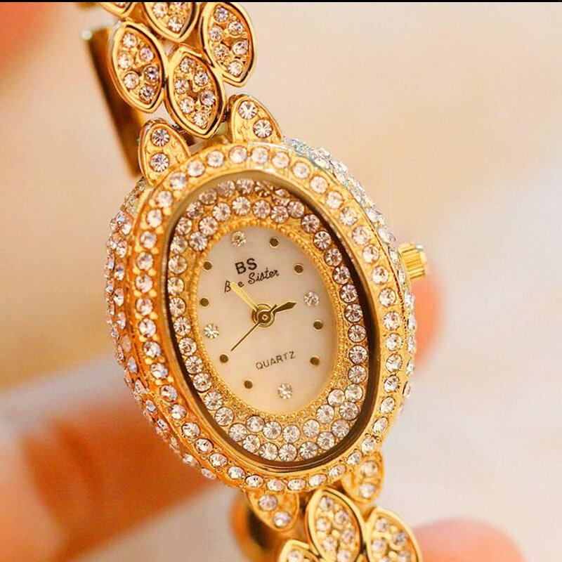 Women Quartz Watch Diamond Rhinestone Bracelet Watches For Women Stainless Steel Business Wristwatch Ladies Dress Quartz Clock