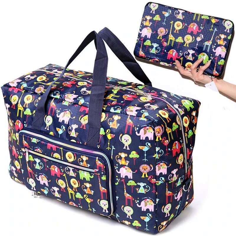 Foldable Trolley Travel Bags Organizer Women Zipper Clothes Packing Cubes Luggage Duffle Handbag Accessories Supplies Products