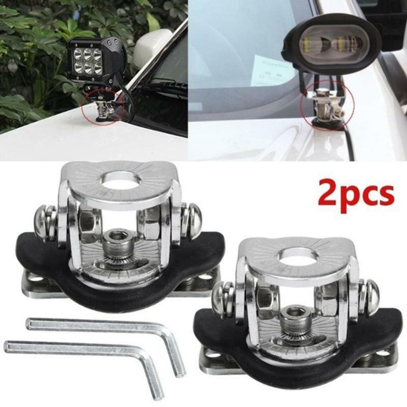 2 Pcs/Set car light bracket Stainless Steel Led Work Light Bar Holder Mounting Bracket Fog Lamp Hood Clamp car accessories