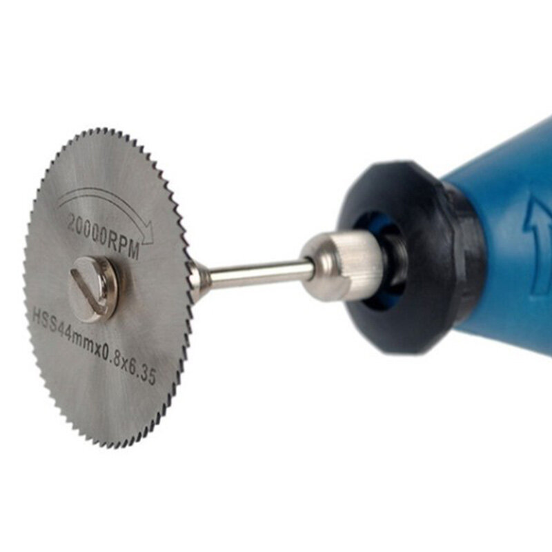 Mini lâmina de serra circular de metal, 7 peças, lâmina de roda, haste de alta velocidade, com mandril, armazém, cortador de madeira rotativo