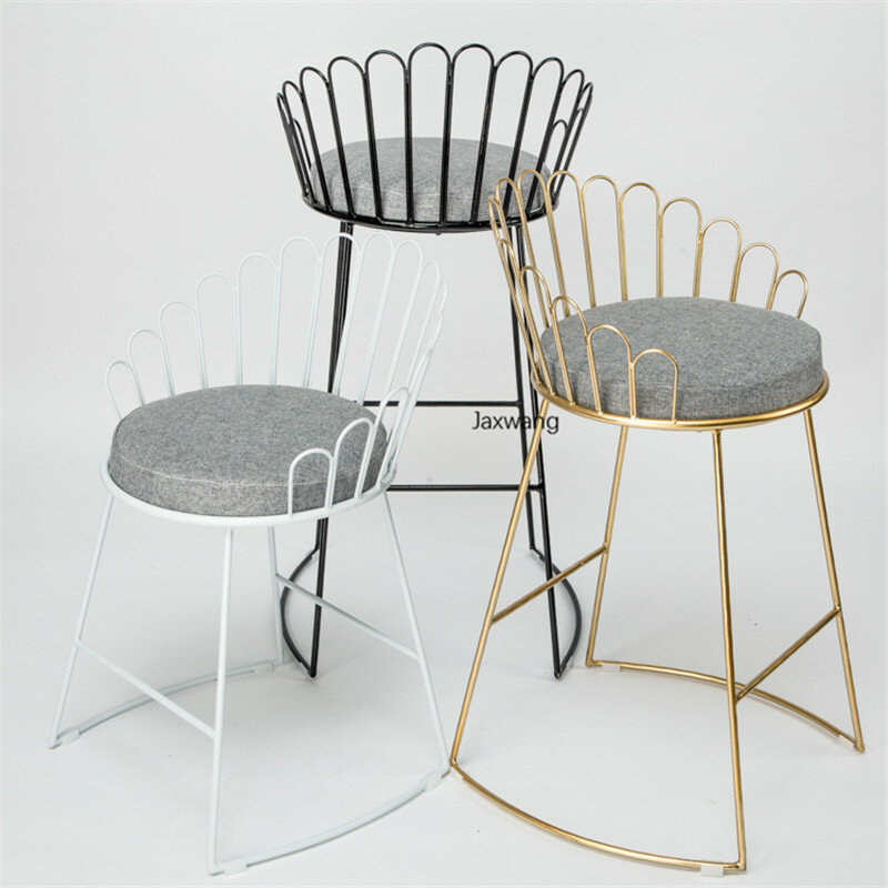 Dostosowane krzesło barowe kute Nordic stołek barowy s kształt kwiatu wysoki stołek oparcie salon stołek barowy prosty nowoczesny wysoki krzesła