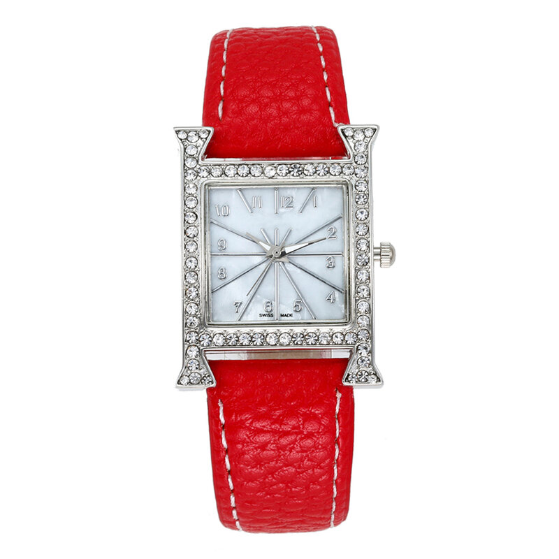 Reloj de cuarzo con diamantes de imitación para hombre y mujer, cronógrafo cuadrado y Original de cuero, marca superior de lujo, a la moda, nuevo, 2020