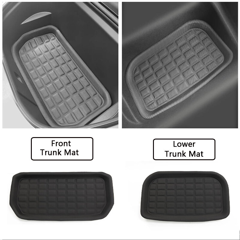 2021 새로운 테슬라 모델 Y 트렁크 매트 고품질 보관함 보호 매트 액세서리 자동차 뒷 트렁크화물 트레이 앞 트렁크 매트