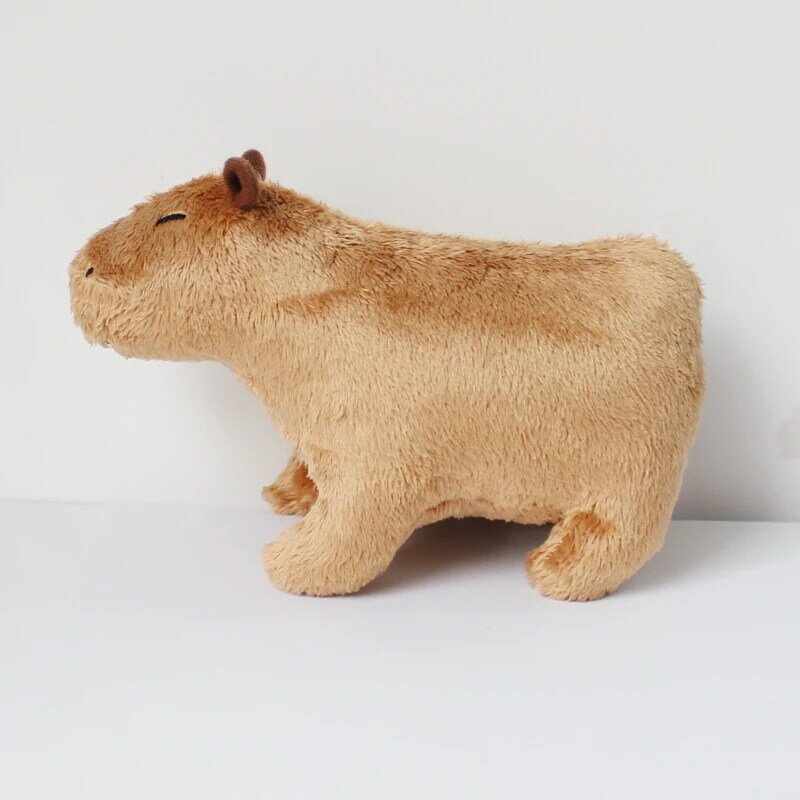 Animaux en peluche de simulation Capybara pour enfants, poupées douces, jouets réels, cadeau de Noël, 18cm
