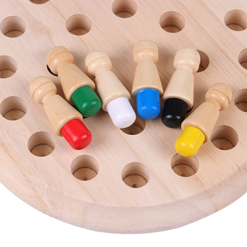 1 세트 어린이 나무 장난감 퍼즐 컬러 메모리 체스 경기 게임 지능 어린이 파티 보드 게임 교육 학습 장난감