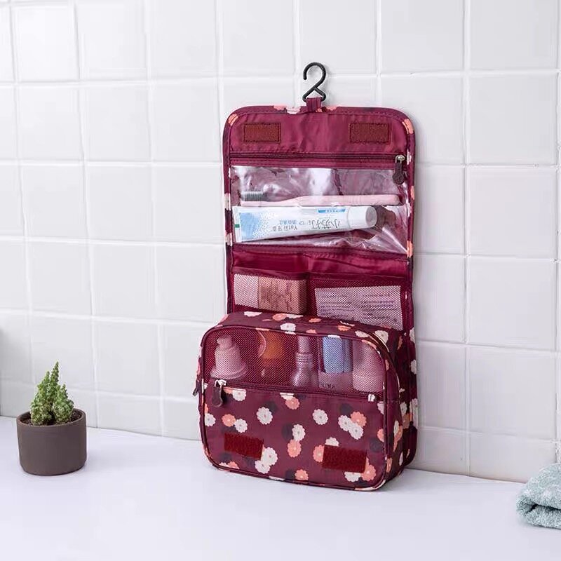 Voyage pliant pochette de lavage suspendus sacs de rangement de toilette organisateur cosmétique en gros en vrac outils accessoires fournitures produits