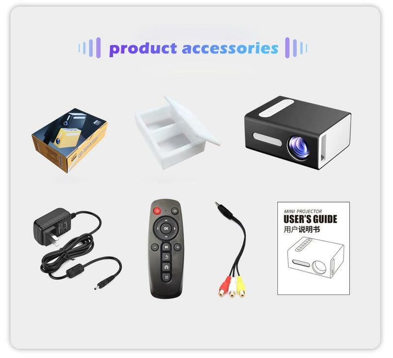 Светодиодный мини-проектор ByJoTeCH T300 с поддержкой 1080P, видеопроектор USB AV, портативный проектор, домашний медиаплеер VS YG300