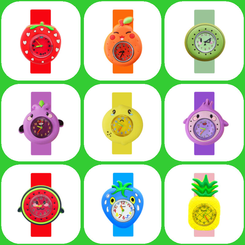 Relógio de pulso infantil da série frutas, relógio fashion casual para crianças, presente para menino e menina, brinquedo de quartzo