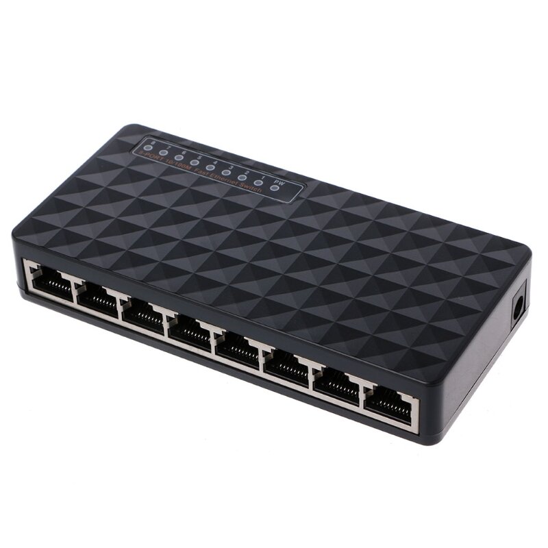8-Port 10/ 100Mbps Ethernet Netzwerk Schalter HUB Desktop Mini Schnelle LAN Switcher Adapter