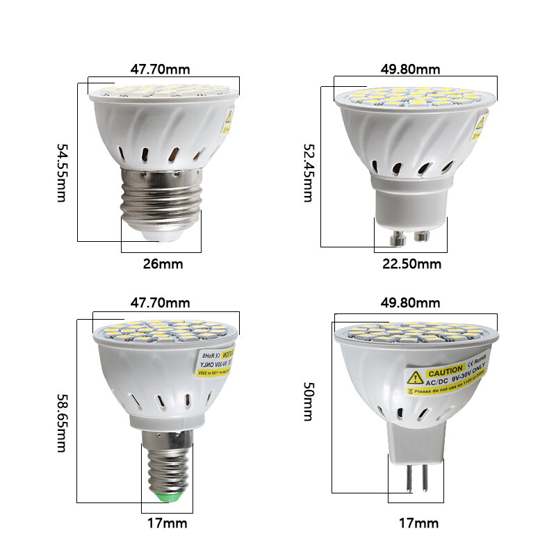 Bombilla – lampe led e27 E14 MR16 GU10 3W, projecteur basse tension, Ac Dc 10v à 30V, économie d'énergie, spot d'éclairage, 12 24 V