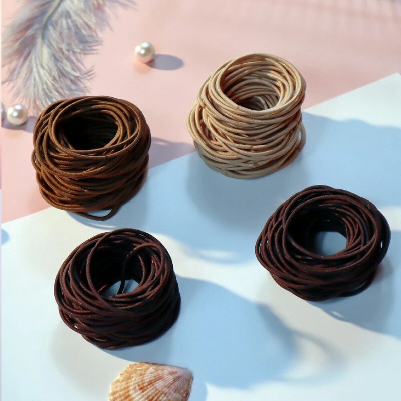 50/100PCS New Color Nylon Elastic Hair Tie 5CM Rubber Band for Women Men Thin Hairbands Ponytail Holder Hair Accessories