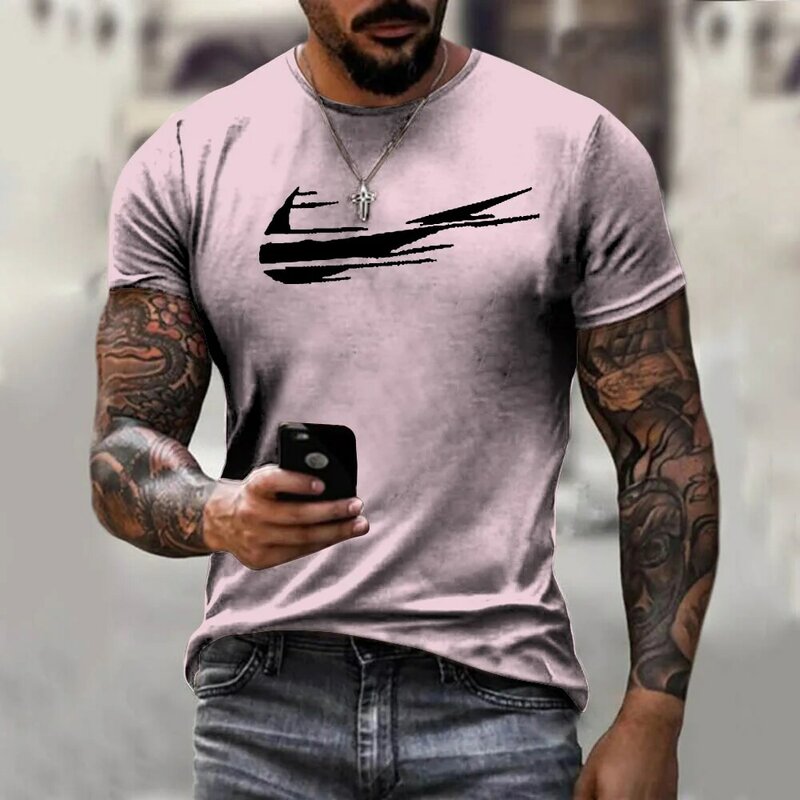 T-shirt 90-6xl da uomo a maniche corte girocollo stile Casual da uomo in cotone con stampa sportiva in cotone 2021