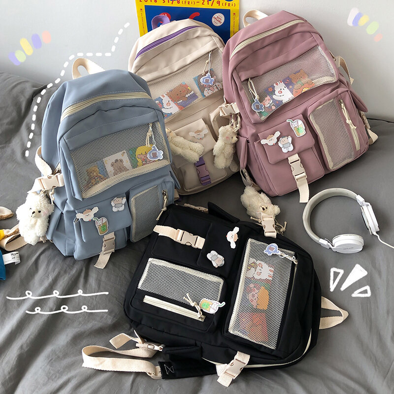 Cute Female Nylon Backpack Women Kawaii School Backpacks School Bags Waterproof Backpack Travel School Girls Backpacks  Bagpack