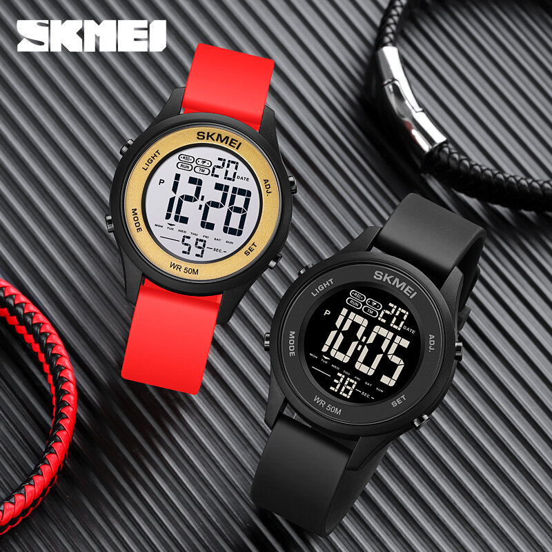 SKMEI-reloj Digital para niños, pulsera electrónica a prueba de golpes, impermeable, deportiva