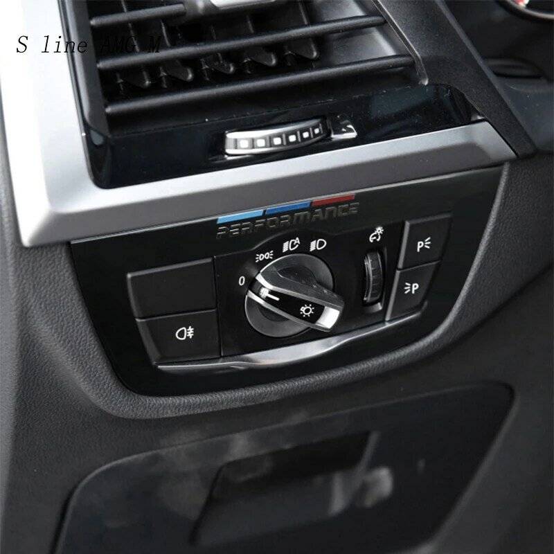 Estilo do carro para bmw g01 g02 x3 x4 interior farol interruptor botão quadro para m desempenho guarnição adesivo acessórios interiores do carro