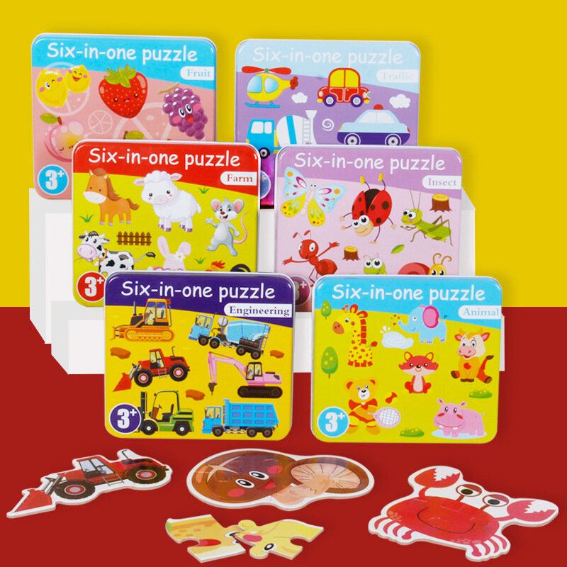 Edukacja dla dzieci zabawka drewniana kreskówka Puzzle transport zwierząt warzywa owoce układanki zestaw wczesna zabawka edukacyjna prezent dla dzieci