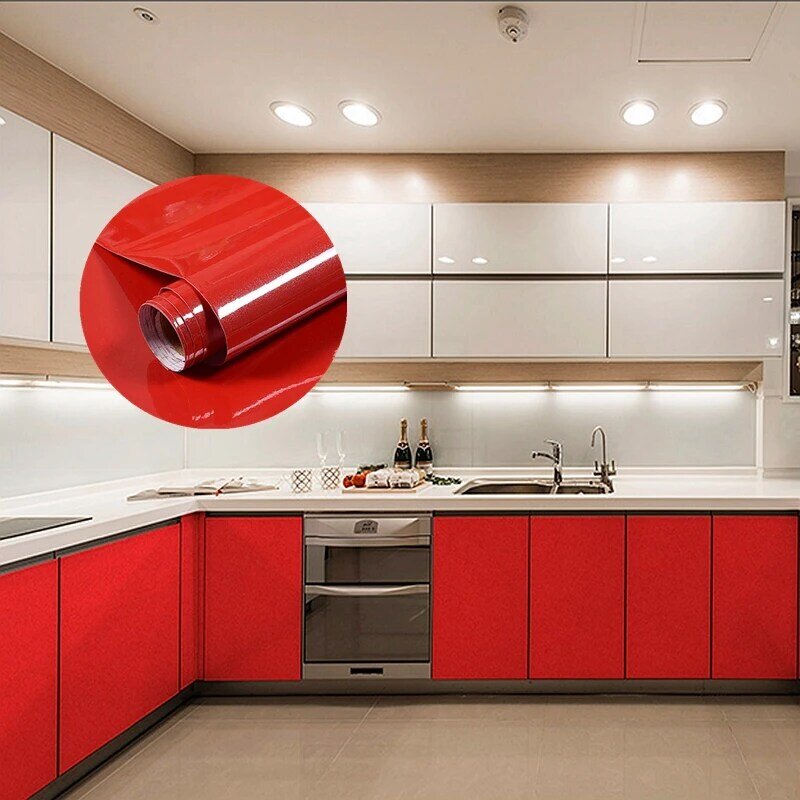 Diy papel de contato à prova ddiy água auto adesivo papel de parede armário cozinha móveis renovação adesivos 60cm largura filme