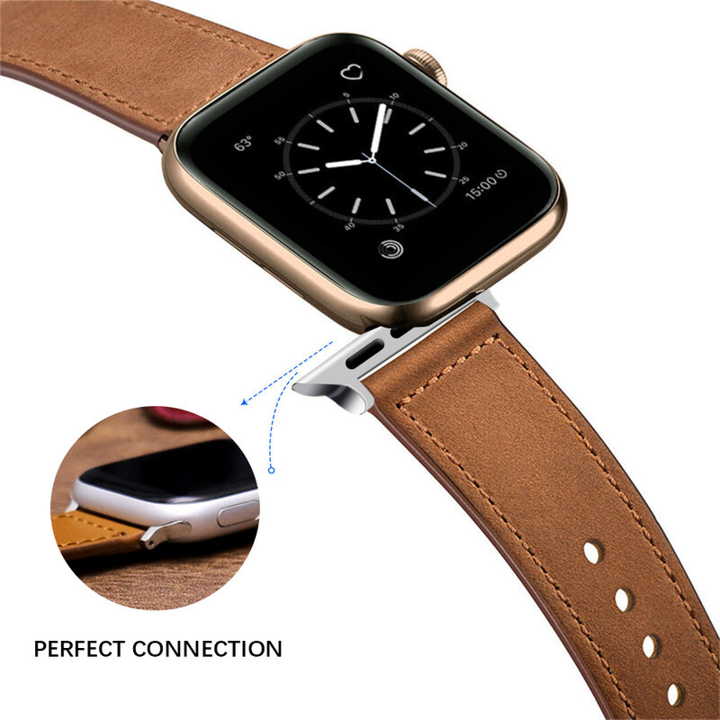 Bracelet en cuir classique pour Apple Watch SE, 44mm 40mm iWatch série 7 6 543 42mm 38mm, accessoires de Bracelet