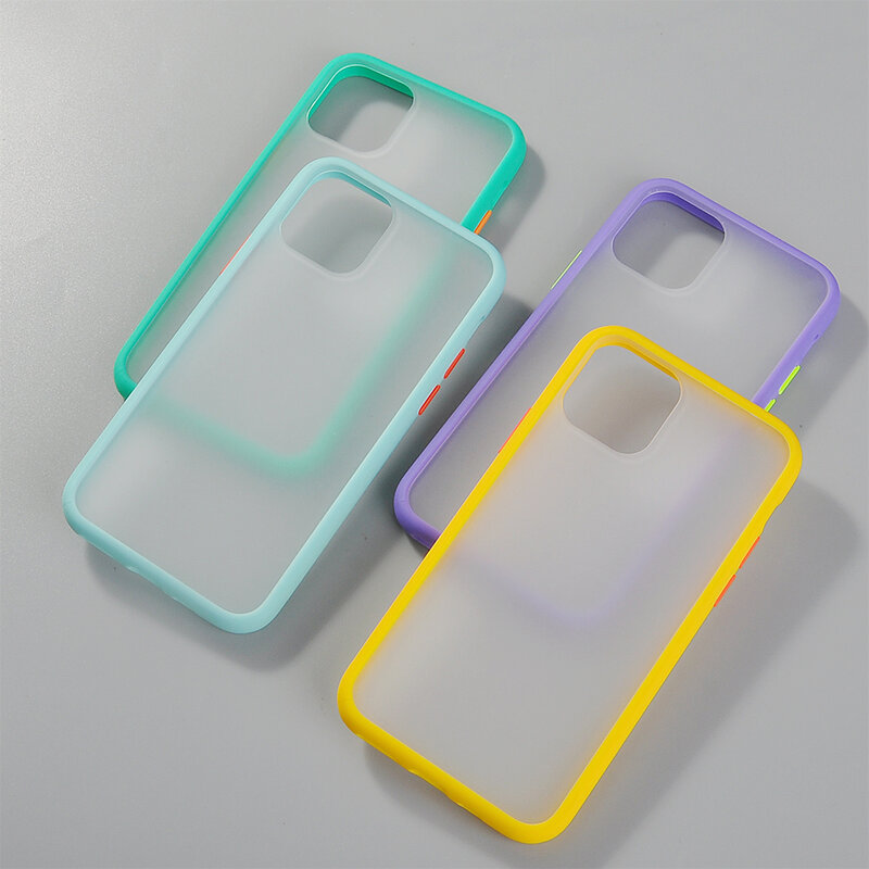 Matte Shockproof Bumper Phone Case for iPhone 11 Pro Max Xr Xs Max 6s 8 7 Plus SE 2020 Hard Tpu Silicone Clear Armor Slim Cover