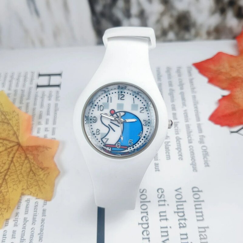Новые стильные Мультяшные детские часы, милые повседневные часы Doraemon, мужские и женские Студенческие Кварцевые часы, силиконовые часы