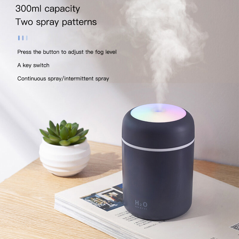Imycoo 300ml USB Ultrasonic Humidifier Cool Mist Maker Dazzle Cup Aroma Diffuser Air Humidifier with Lamp Light for Car Home