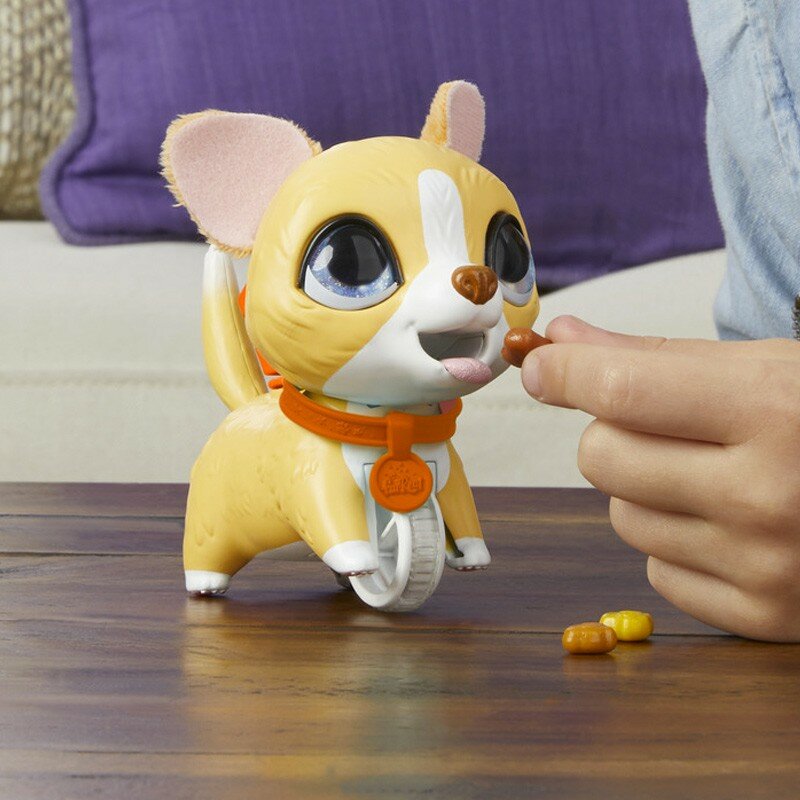 Hasbro-FurReal 푸시완구 애완 동물 친구 강아지 푸시완구, 걷기 먹이, 귀여운 동물 고양이 개 인형 모델, 어린이 선물용 장난감