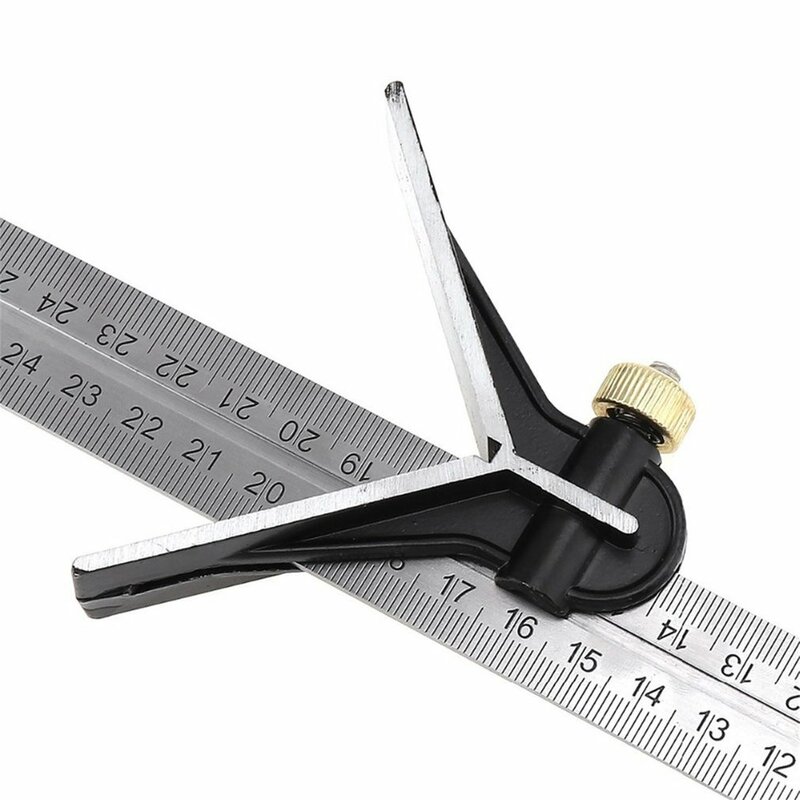 Kwadratowa linijka ze stali nierdzewnej regulowany przesuwne połączenie kwadratowa linijka kątomierz poziom miara narzędzie 3-sztuka