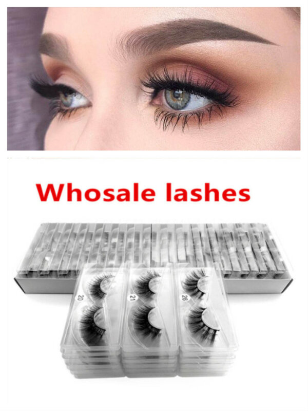 Free Shipping Wholesale Lashes  10/20/30/40/50 3D Natural EyeLashes Makeup False Mink Eyelashes Bulk