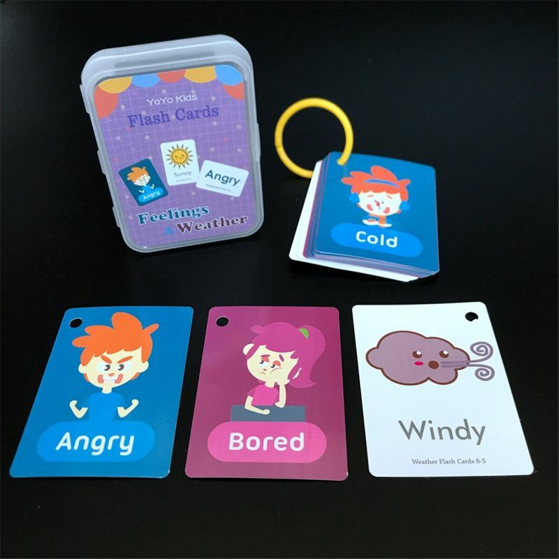 เด็กการเรียนรู้ภาษาอังกฤษ Word Card Pocket Flash Cards ก่อนวัยเรียน Montessori ของเล่นเพื่อการศึกษาตัวอักษร ABC ตัวเล...