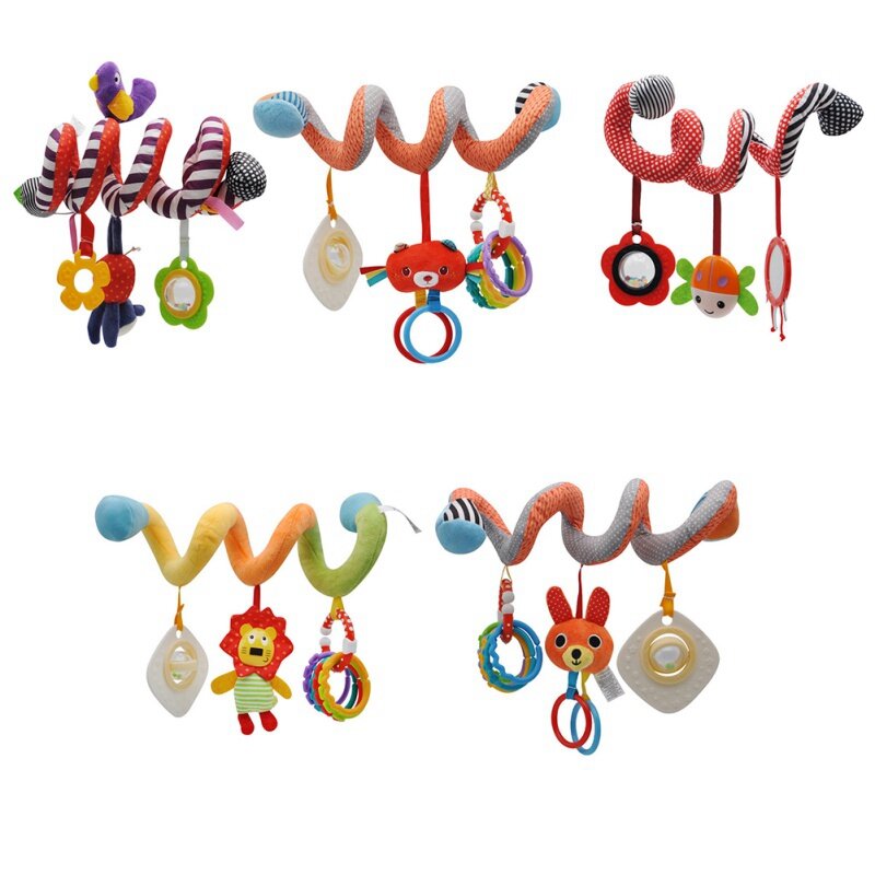 Soft Baby Toys  Musicical Crib Bed Stroller Toy Spiral kids Toys For newborns Education Toys toddler Bed Bell rattls for 0-24