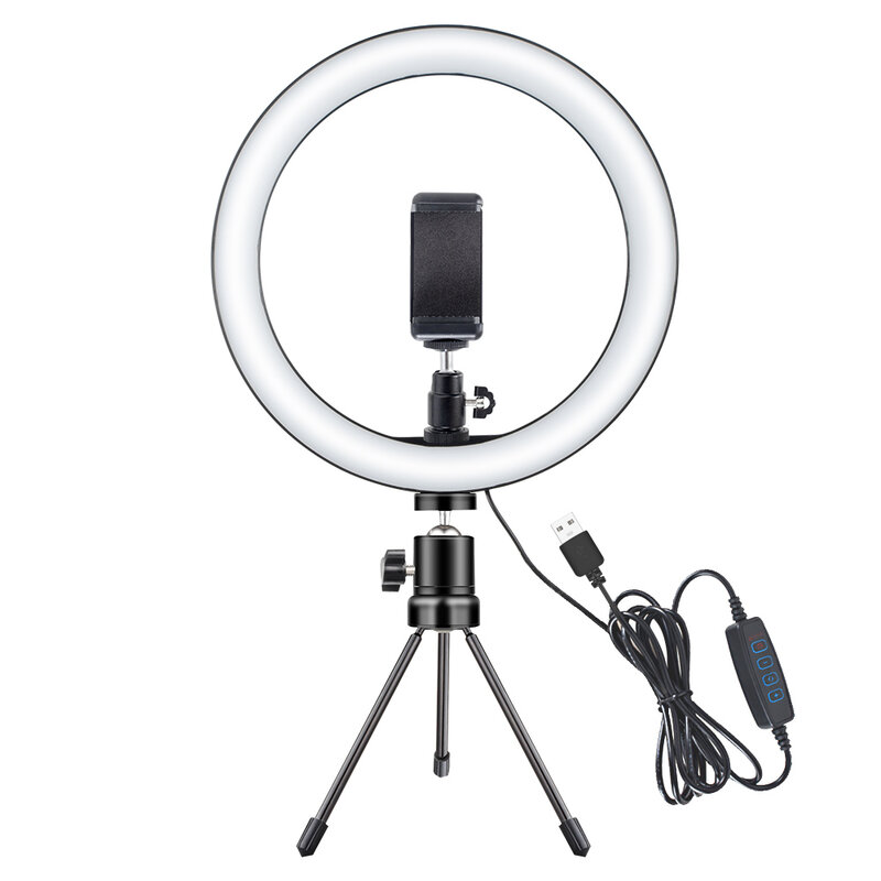 LED Selfie แหวนแสง 12W สตูดิโอถ่ายภาพเติมแหวนโคมไฟขาตั้งกล้องสำหรับ Yutube วิดีโอสดแต่งหน้า novelty