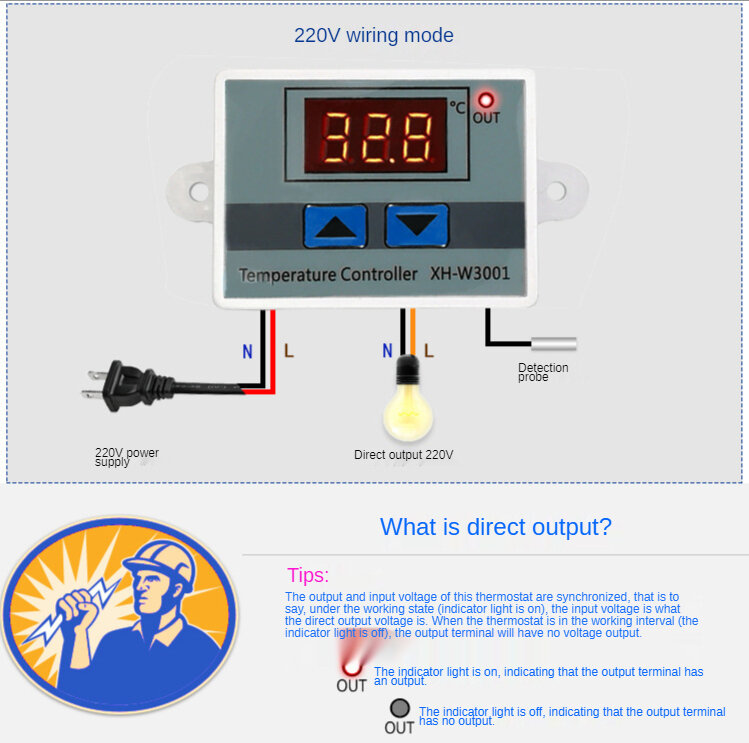 2V/24V/110V/220V Bộ Điều Khiển Nhiệt Độ Kỹ Thuật Số NTC Cảm Biến Nhiệt Làm Mát Và làm Nóng