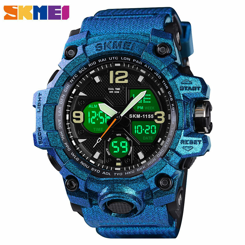 Men Military Watch 50m Waterproof Wristwatch LED Quartz Clock Sport Watch Male relogios masculino 1155B Sport Watch Men S Shock