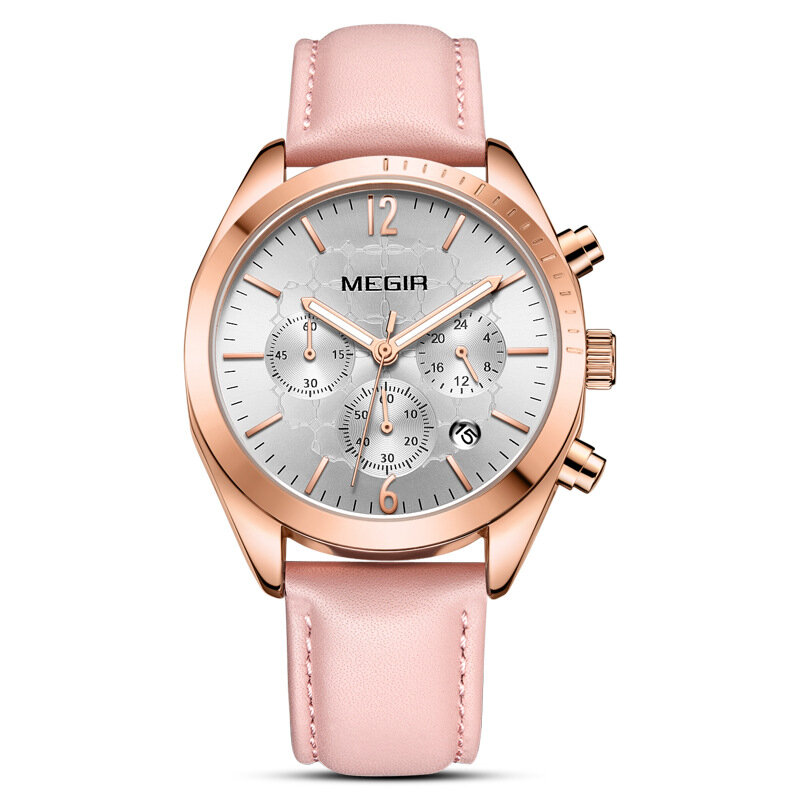 Дропшиппинг хронограф Megir женские часы кварцевые модные классические водонепроницаемые женские часы подарок Высококачественные наручные ...