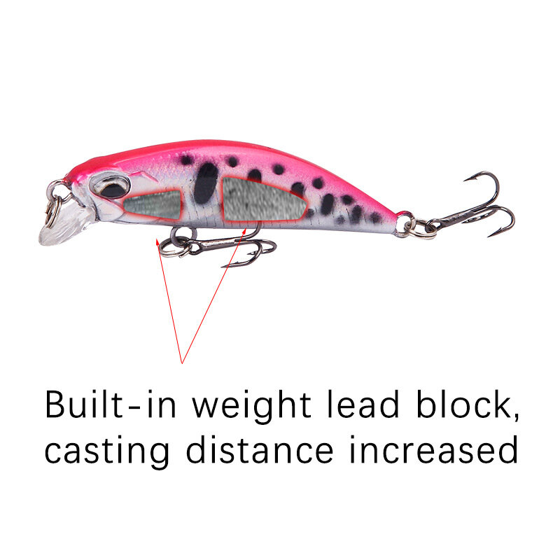 1 Buah Umpan Pancing Ikan Kecil 5.5Cm 5G 3D Mata Crankbait Wobbler Plastik Buatan Umpan Keras Alat Pancing