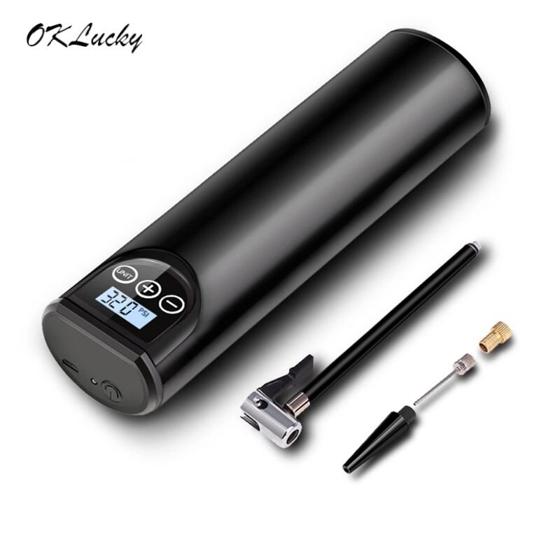 OKLucky – pompe à Air numérique Rechargeable sans fil, gonfleur de pneus, pour voiture, vélo, 12v, 150psi