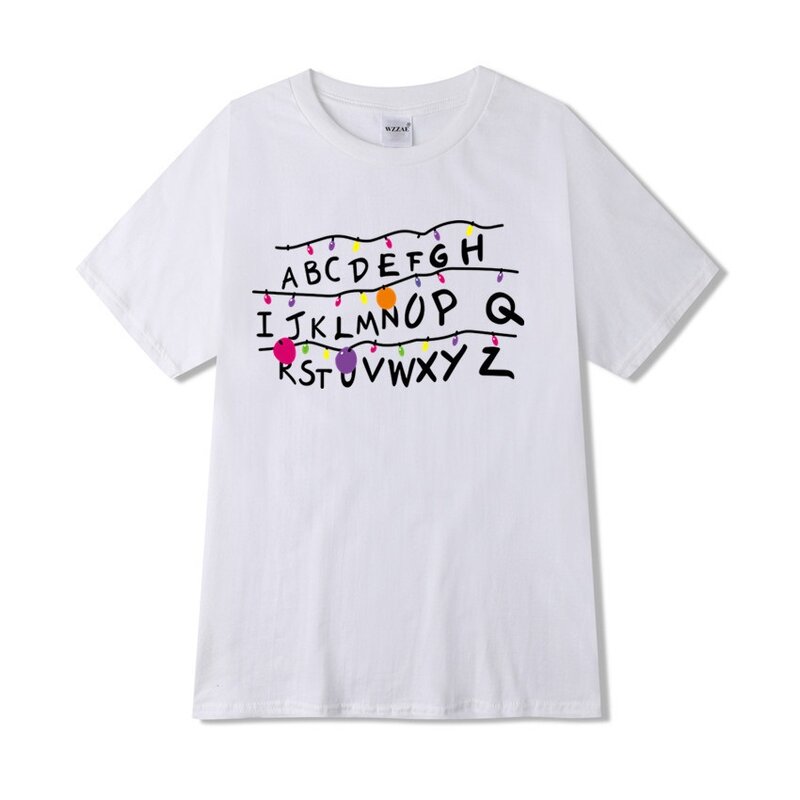 Stranger Things T-shirt nadruk z alfabetem mężczyźni i kobiety śmieszne Stranger Things wysokiej jakości koszulki z krótkim rękawem Top T shirt
