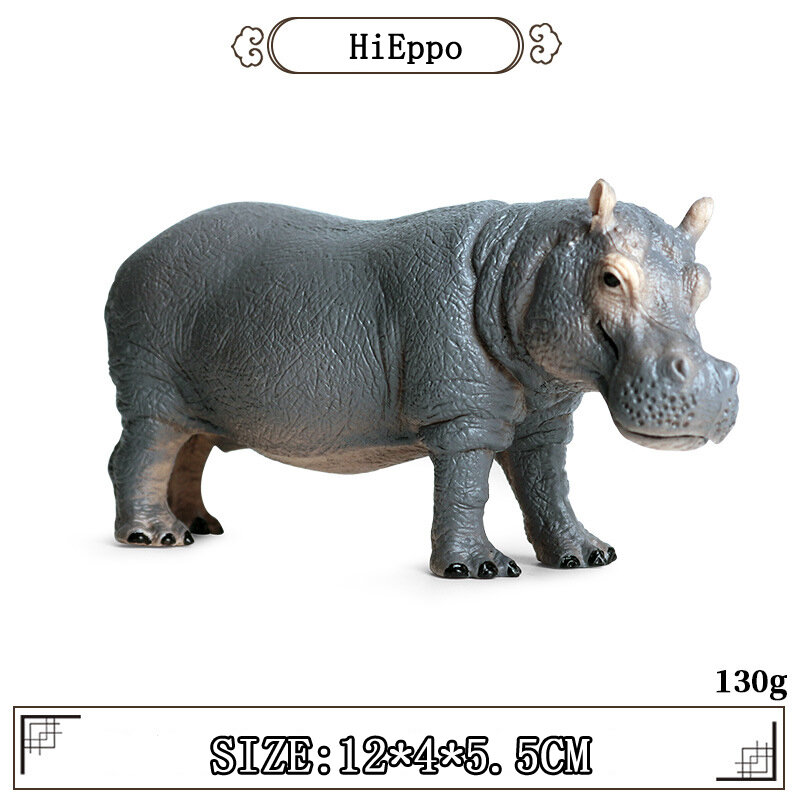 ใหม่เด็กความรู้ความเข้าใจจำลองสัตว์เหมือนจริง Solid Hippo PVC Action Figure เด็กเก็บของเล่นของขวัญ