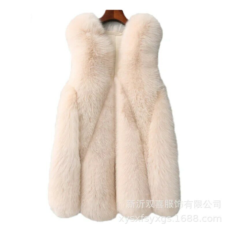 2020 High Imitation Fox Fur Vest Women's Mid-Length Slim Korean-Style Vest Fur Special Offer for New Style for Autumn and Winter