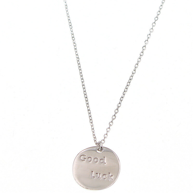 Sodrov Collar de plata de ley 925 colgante para las mujeres buena suerte onda placa collar con escritura de alta calidad joyería de plata 925