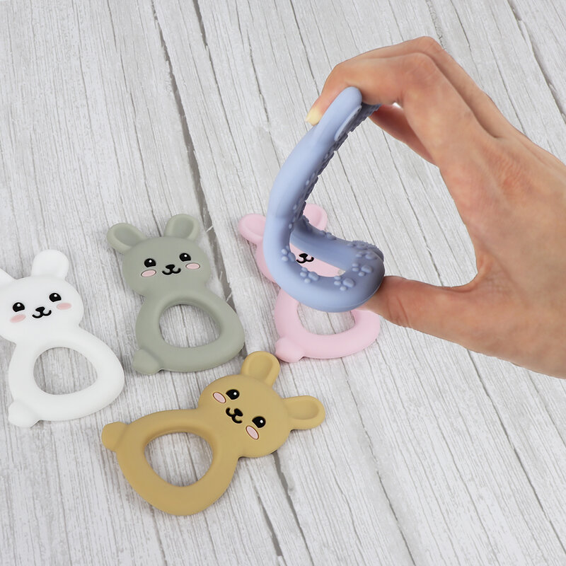Anneaux de dentition pour bébé, colliers de dentition en silicone sans BPA, différentes formes: renard, éléphant, chat, 1 pièce