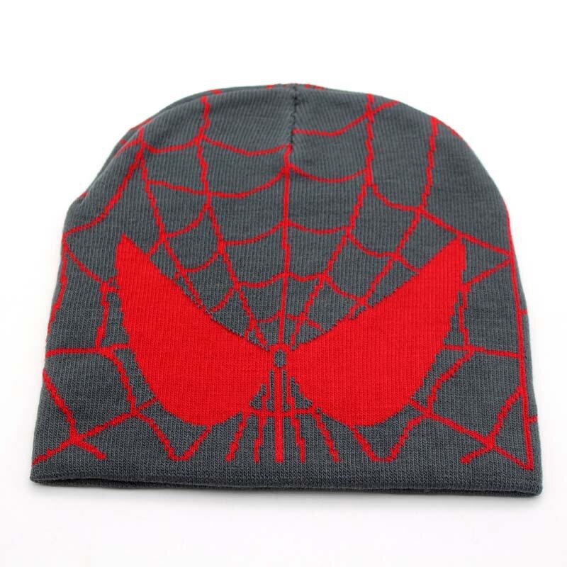 スパイダーマン刺繍入りビーニー帽子,冬用,暖かくて柔らかいニットのキャップ,男の子へのギフト