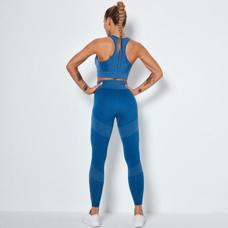 Seamless กีฬาโยคะชุดกีฬาผู้หญิงชุดกีฬา Bra Push Up Leggings ฟิตเนสสำหรับผู้หญิง Gym เสื้อผ้า Tights กีฬา
