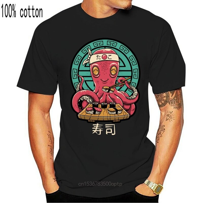 New Octopus Sushi Bar uomo giappone Anime divertente T Shirt Harajuku Streetwear cotone Hip Hop o-collo Tshirt abbigliamento estetico Vintage