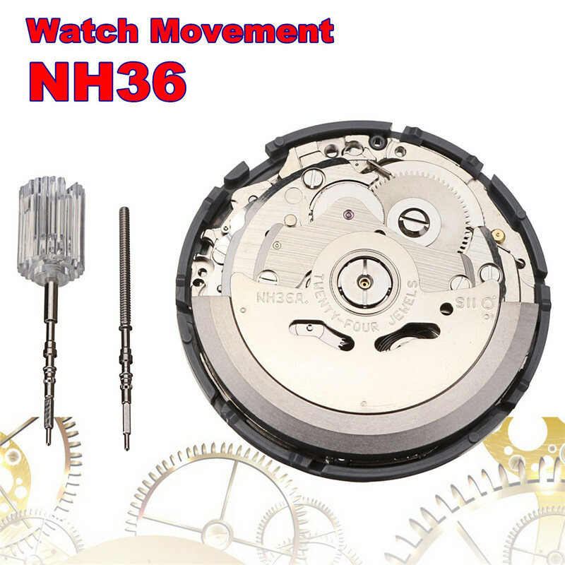 Nuevo movimiento automático de reloj para hombre, piezas de reloj mecánico, movimiento NH36, accesorios de repuesto