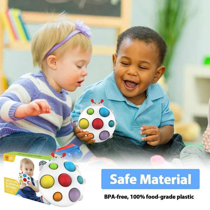 Einfache Dimple Zappeln Spielzeug Regenbogen Silikon Pop Blase Sensorischen Marienkäfer Flipping Bord Stress Relief Anti-Angst für Kinder
