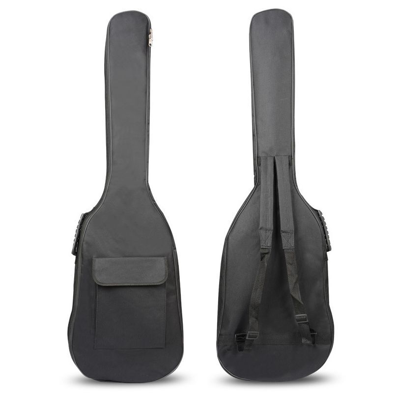 Black Waterproof Double Straps Bass Backpack Gig Bag Case for Electric Bass Guitar 5mm Thickness Sponge Padded