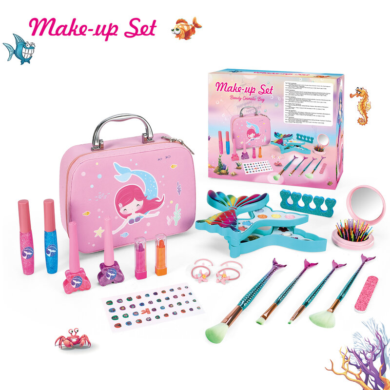 เด็ก Make-Up Water-Soluble Easy-To-Clean เครื่องสำอางความงามอายแชโดว์เล็บเล็บเด็กเด็กของเล่น