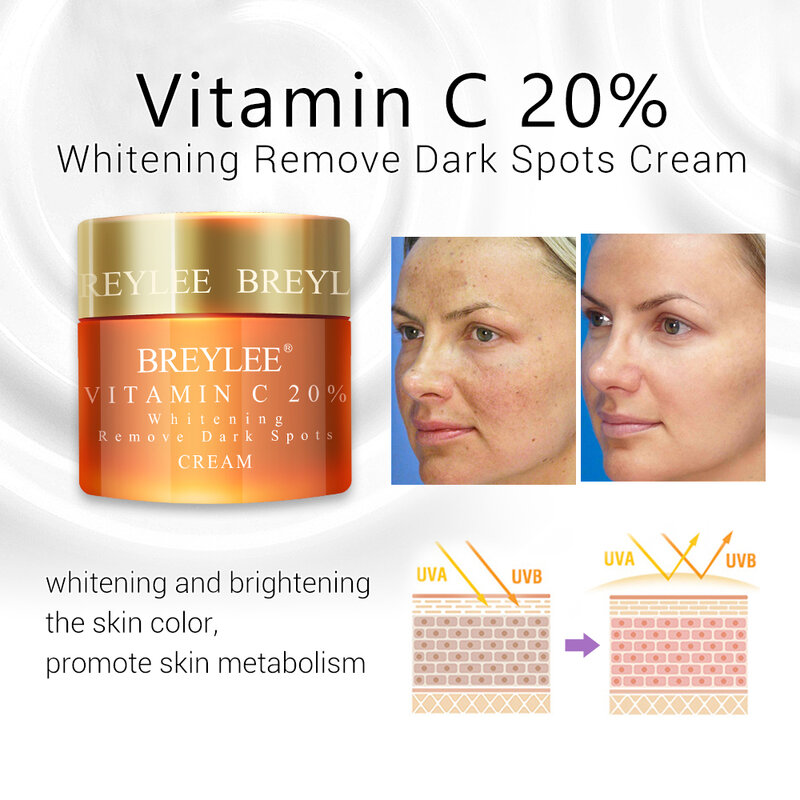 BREYLEE Face Cream Fade Freckle Remove Dark Spots Melanin Brightening Hyaluronic Acid Moisturizing Retinol Anti-Aging Cream Skin